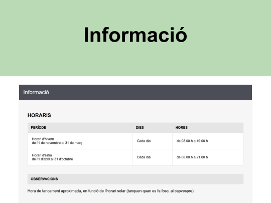 info screenshot