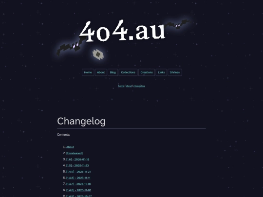 about/changelog screenshot