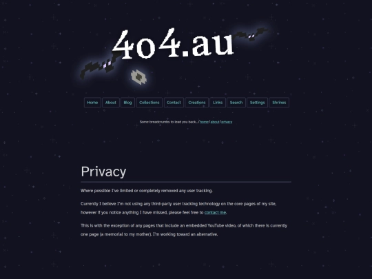 about/privacy screenshot