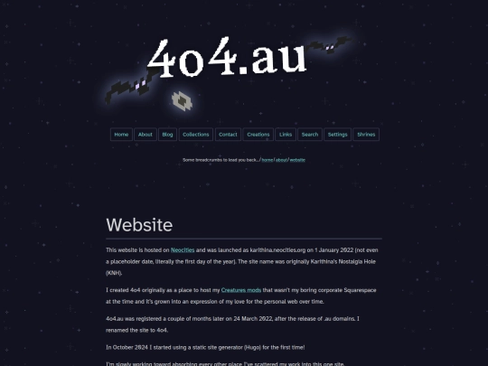about/website screenshot