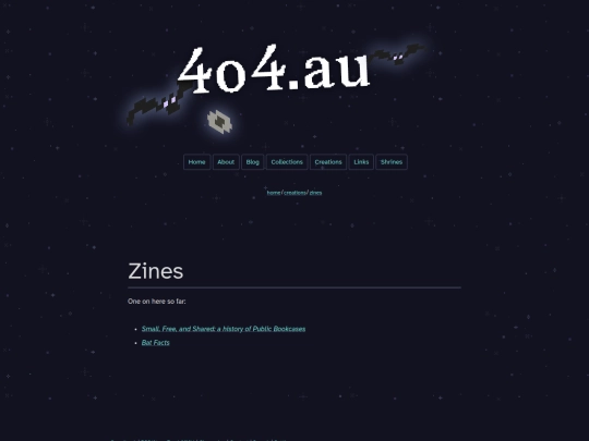 creations/zines screenshot