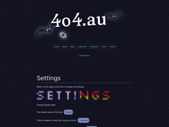 settings screenshot