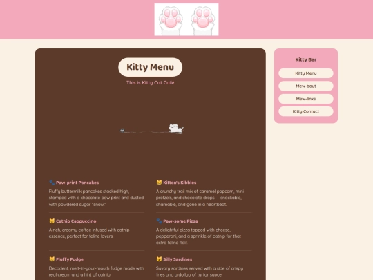 menu screenshot