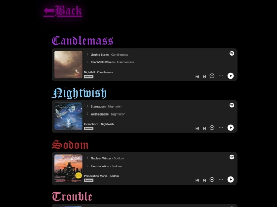 bands screenshot