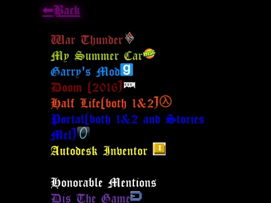 games screenshot