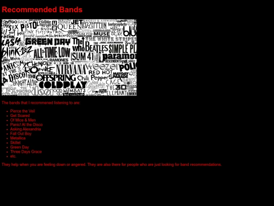recommendedbands screenshot
