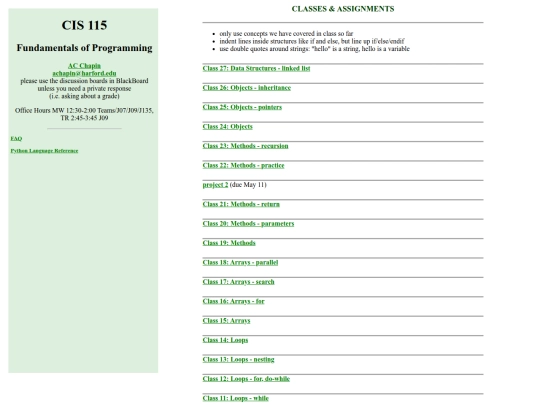 115/classes screenshot