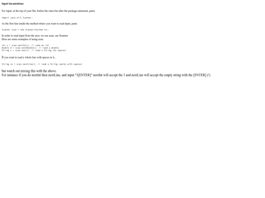 javainfo/input screenshot