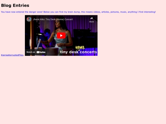 blog entries screenshot