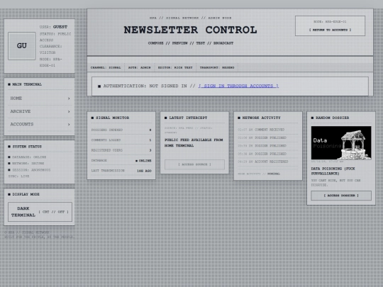 newsletter-admin screenshot
