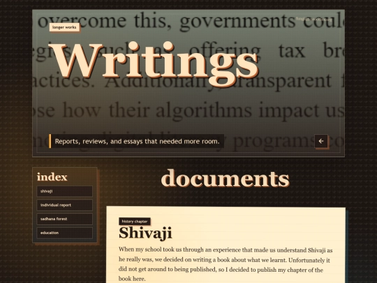 pages/writings screenshot
