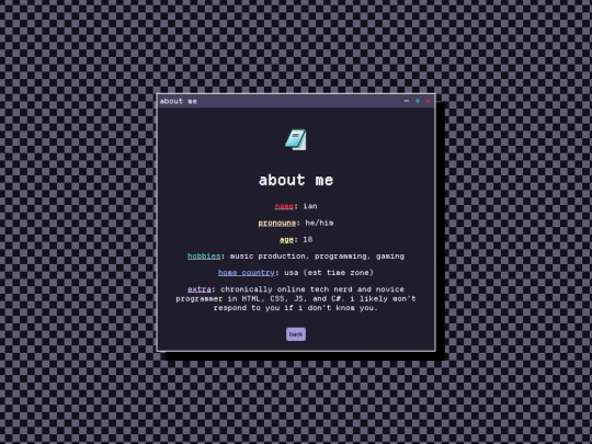 pages/about screenshot