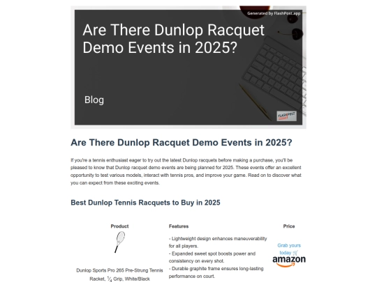 are-there-dunlop-racquet-demo-events-in-2025 screenshot