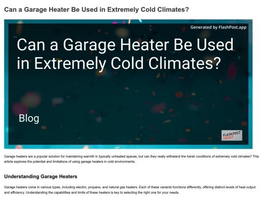can-a-garage-heater-be-used-in-extremely-cold-climates screenshot