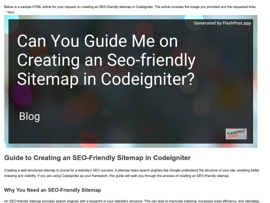 can-you-guide-me-on-creating-an-seo-friendly-sitemap-in-codeigniter screenshot