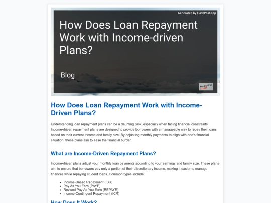 how-does-loan-repayment-work-with-income-driven-plans screenshot