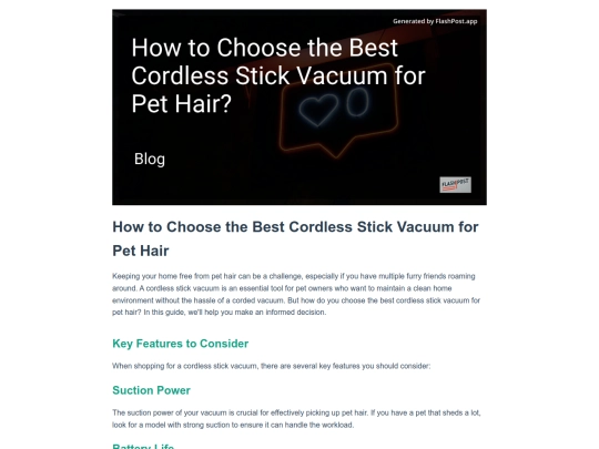 how-to-choose-the-best-cordless-stick-vacuum-for-pet-hair screenshot