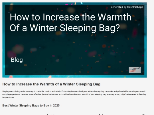 how-to-increase-the-warmth-of-a-winter-sleeping-bag screenshot