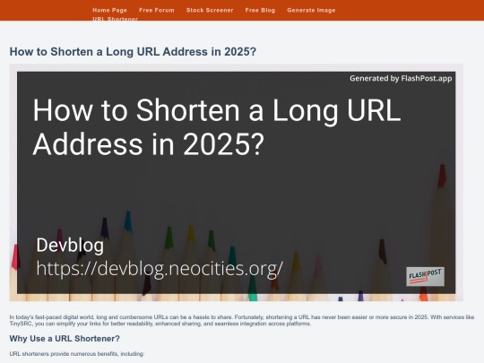 how-to-shorten-a-long-url-address-in-2025 screenshot