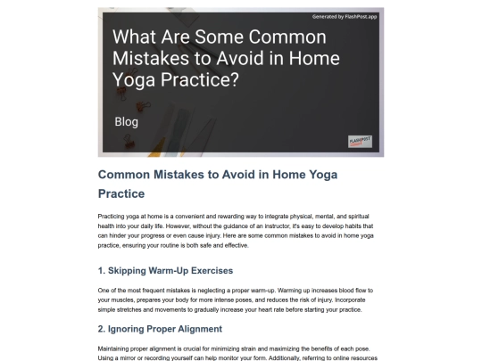 what-are-some-common-mistakes-to-avoid-in-home-yoga-practice screenshot