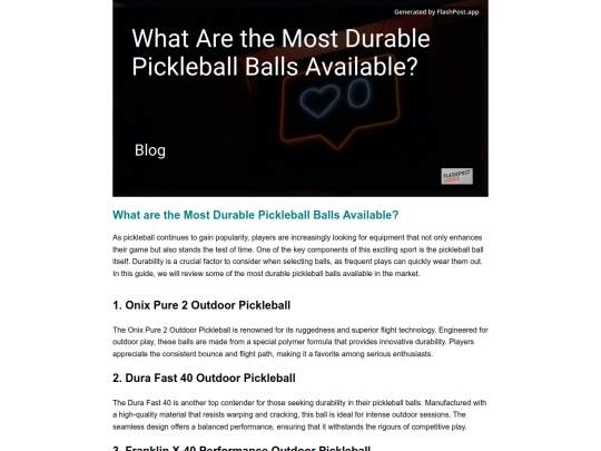what-are-the-most-durable-pickleball-balls-available screenshot