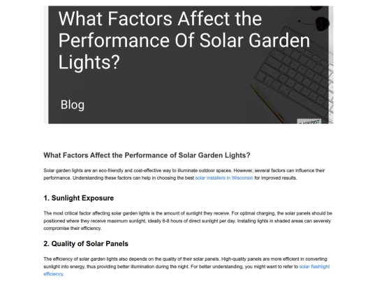 what-factors-affect-the-performance-of-solar-garden-lights screenshot