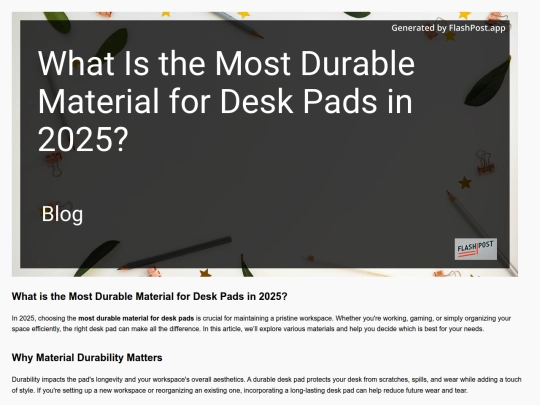what-is-the-most-durable-material-for-desk-pads-in-2025 screenshot
