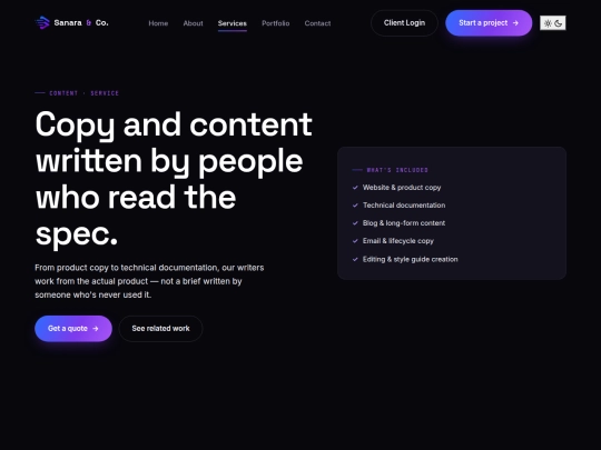 services/content-writing screenshot