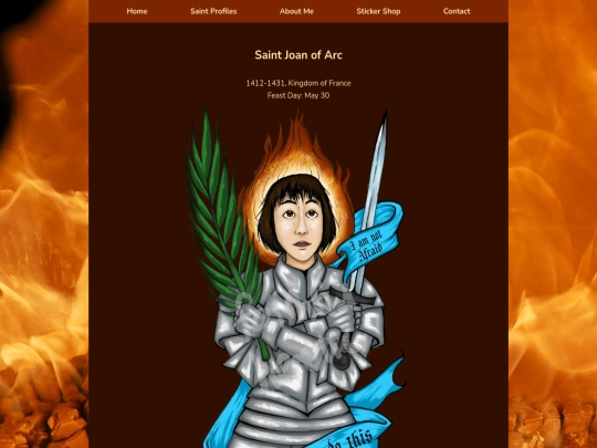 saints/joanofarc screenshot