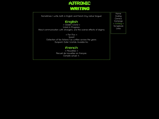 writing screenshot