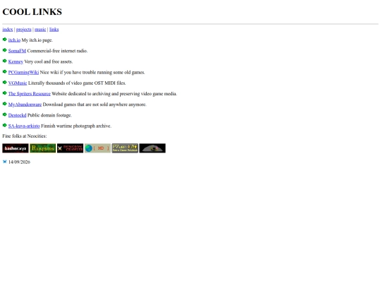 links screenshot