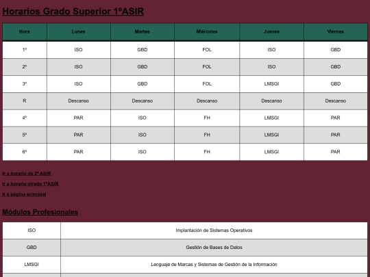 Horarios screenshot