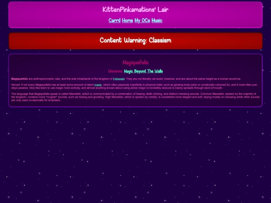 wiki/OC - Magic Beyond The Walls/Magiquefelis screenshot