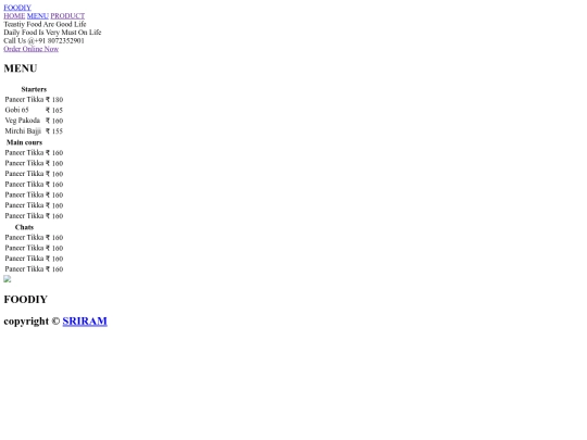 menu screenshot