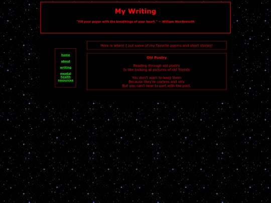 writing screenshot