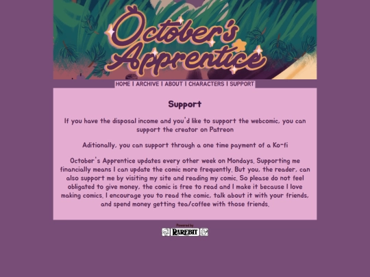 support screenshot