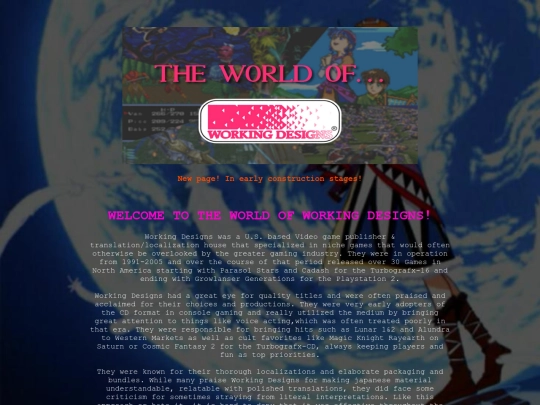 Working-designs-main screenshot
