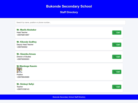 Staffdirectory screenshot