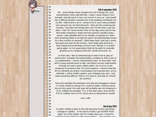diary screenshot