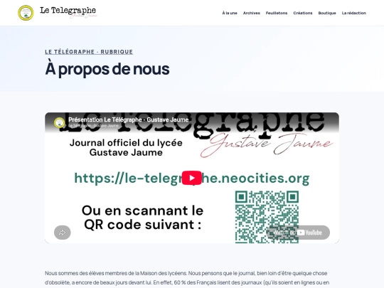 Rubriques/Qui sommes nous screenshot