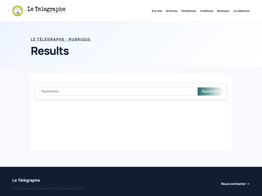Rubriques/Results screenshot