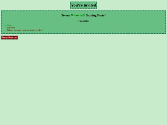 Event Invite screenshot
