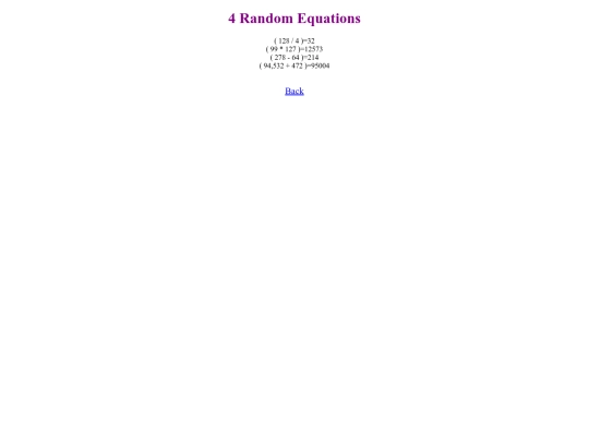 Equations screenshot