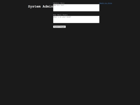 admin screenshot