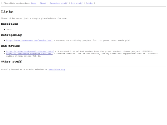 links screenshot