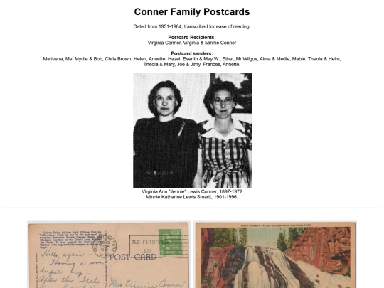 PostcardMuseum/Family-CONNER/ConnerFamilyPostcards screenshot