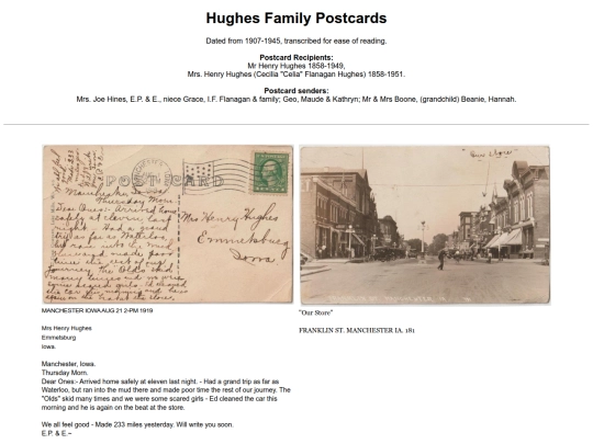 PostcardMuseum/Family-HUGHES/HughesFamilyPostcards screenshot