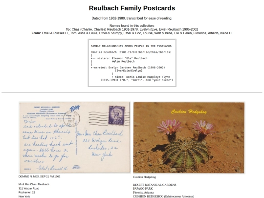 PostcardMuseum/Family-REULBACH/ReulbachFamilyPostcards screenshot