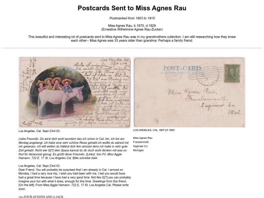 PostcardMuseum/MissAgnesRau screenshot