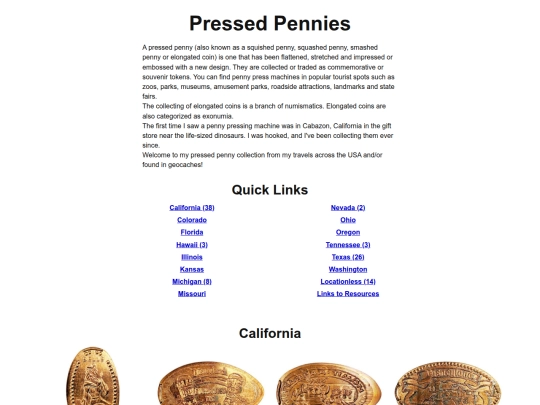 collections/PressedPennies screenshot